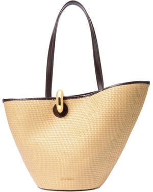 Jacquemus The Bambola Logo Plaque Bucket Bag - Natural