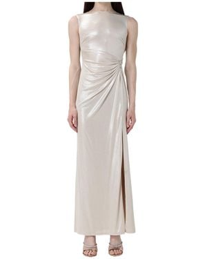 Ralph Lauren Lauren Metallic Effect Draped Embellished Dress - Multicolour