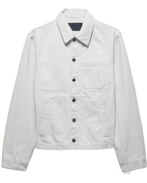 Prada Denim Blouson Jacket - White