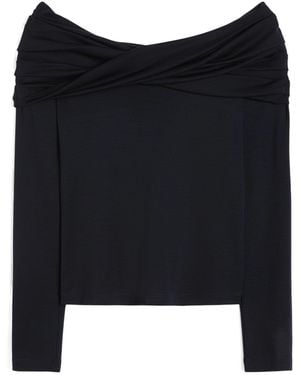 Max Mara Off-The-Shoulder Long-Sleeve Top - Black