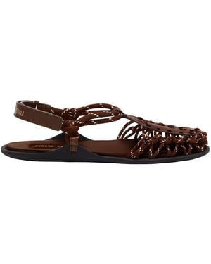 Miu Miu Flat Slippers - Brown