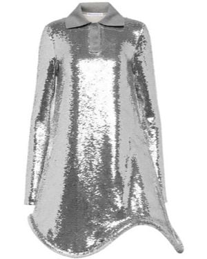 JW Anderson Sequined Polo Minidress - Gray