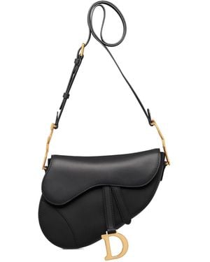 Dior Medium Softsaddle Saddle Bag (With Shoulder Strap) - Black
