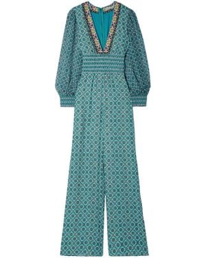 Alice + Olivia Crinkled Lightweight Jumpsuit - Green