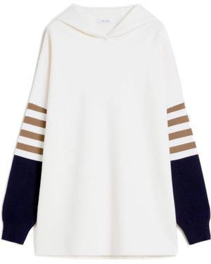 Max Mara Stripe Detailed Hoodie - White