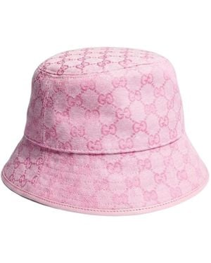 Gucci Gg Cotton Canvas Bucket Hat - Pink