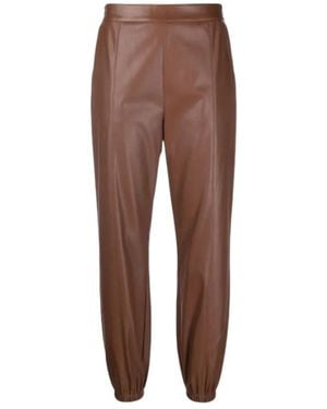Liu Jo Faux Leather Jogger Pants - Brown
