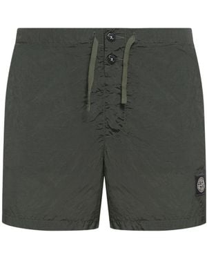 Stone Island Compass Patch Swim Shorts - Grey