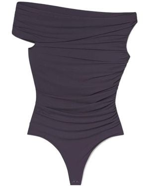 Agolde Sherilyn Draped Bodysuit - Blue