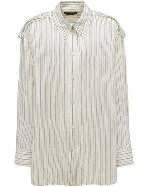 Isabel Marant Striped Long-Sleeve Shirt - White