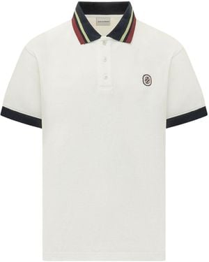 Drole de Monsieur Short-Sleeved Polo Shirt - White