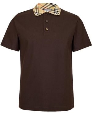 Burberry Short-Sleeve Polo - Brown