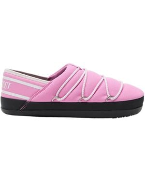 Moon Boot Slip-On Lace-Up Slippers - Purple