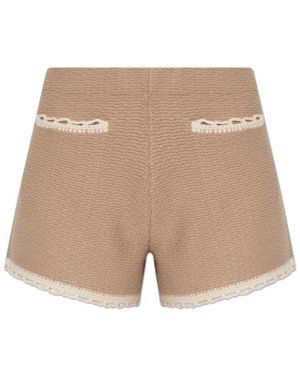 Posse Willow Crochet-Trim Shorts - Natural