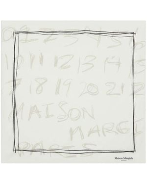 Maison Margiela Scribbled Numerical Foulard - White