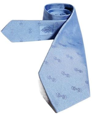Gucci Horsebit Silk Jacquard Tie - Blue