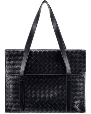 Bottega Veneta Intrecciato Briefcase - Black