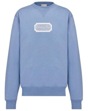 Dior Homme Logo Patch Crewneck Sweatshirt - Blue