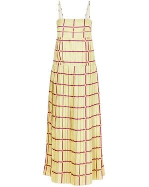Emilia Wickstead Silk-Twill Midi Dress - Metallic