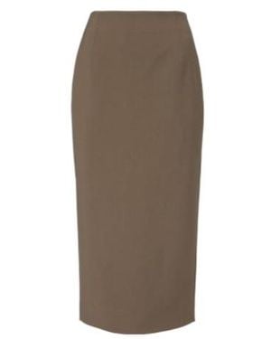 Mugler Wool-Blend Pencil Skirt - Brown