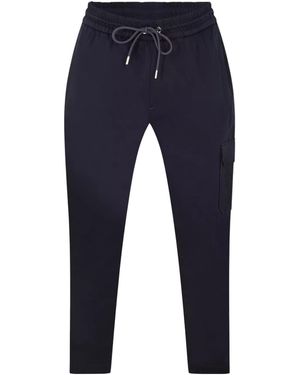 BOSS Lamont Cargo Pocket Open Hem Jersey Joggers - Blue