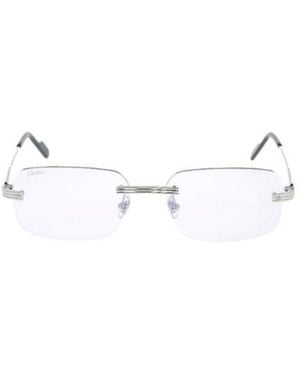 Cartier Rimless Rectangular Sunglasses - White