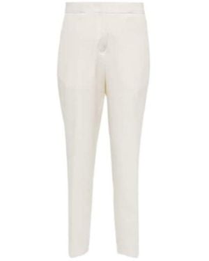 Jil Sander Tailored Straight Wool Pants - White