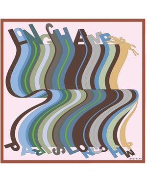 Longchamp L'Arc-En-Ciel Silk Scarf 70 - Blue