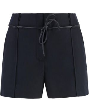 Yves Salomon High-Waist Belted Shorts - Blue