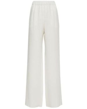 Valentino High Rise Silk Wide-Leg Trousers - White