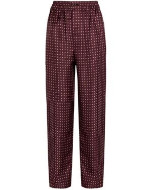 Saint Laurent Silk Relaxed-Fit Pajama Pants - Red