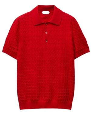 Versace Wool Knit Polo - Red