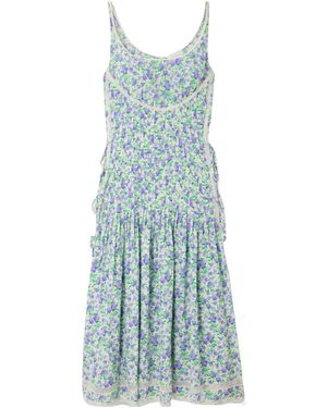 Rabanne Floral Lace Midi Dress - Blue