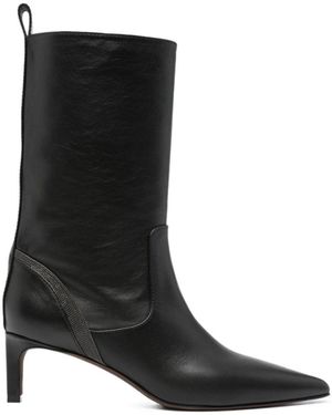 Brunello Cucinelli 70Mm Mid-Calf Boots - Black