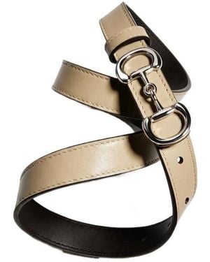 Gucci Thin Belt With Horsebit Buckle - White