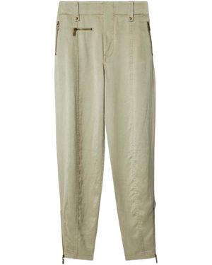 Burberry Crest-Embroidered Pants - Green