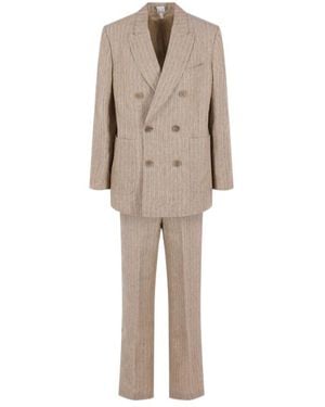 Aspesi Striped Two-Piece Suit - Natural