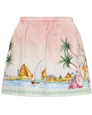 CASABLANCA Elastic-Waist Skirt - Natural