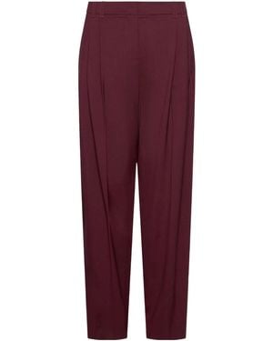 Marella High-Waisted Casual Trousers - Purple