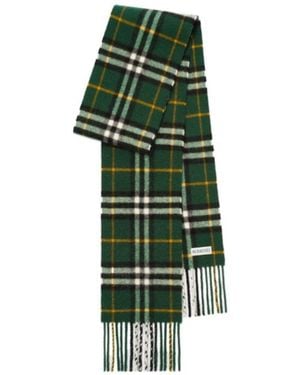 Burberry Narrow Check Cashmere Scarf - Green