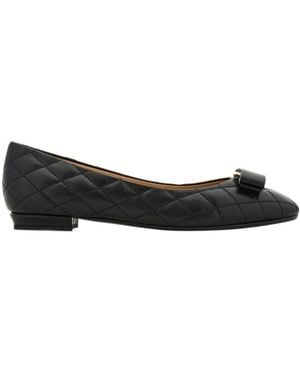 Ferragamo Quilted Varina Ballet Flat - Black