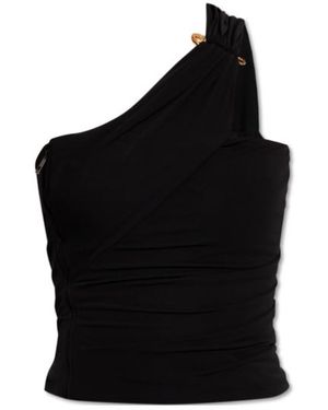 Versace Asymmetrical One-Shoulder Top - Black