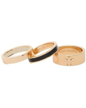 Tory Burch Three-Piece Set Of Rings - Metallic