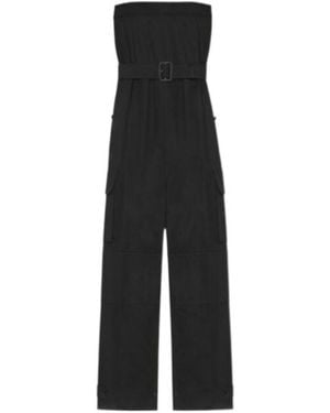Saint Laurent Cassandre Strapless Jumpsuit - Black