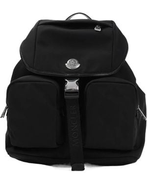 Moncler Buckle Detailed Foldover Top Mini Backpack in Black | Lyst