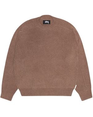 Stussy Ribbed Crew-Neck Sweater - Brown