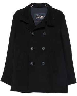 Herno Double-Breasted Coat - Black