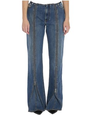 Jean Paul Gaultier Denim Front Zipped Pants - Blue