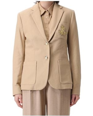Ralph Lauren Lauren Logo Embroidered Tailored Blazer - Natural
