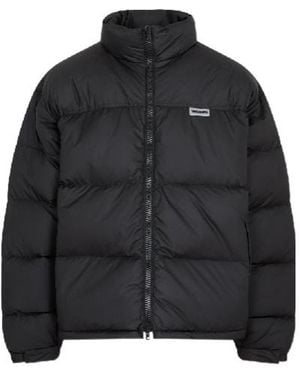 Vetements Logo-Patch Padded Coat - Black